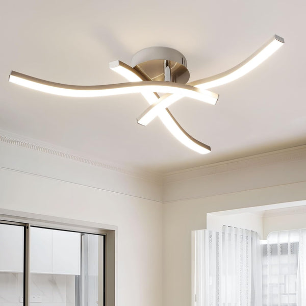 Harper Living 3 Lights LED Ceiling Light, Satin Nickel Finish