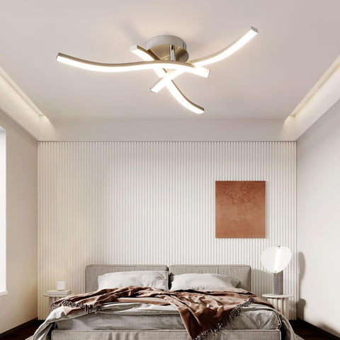 Harper Living 3 Lights LED Ceiling Light, Satin Nickel Finish