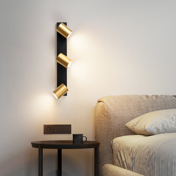 HARPER LIVING 3-Way Adjustable Ceiling Spotlights, GU10 Track Lighting Kit with Rotatable Heads, Matt Black & Gold