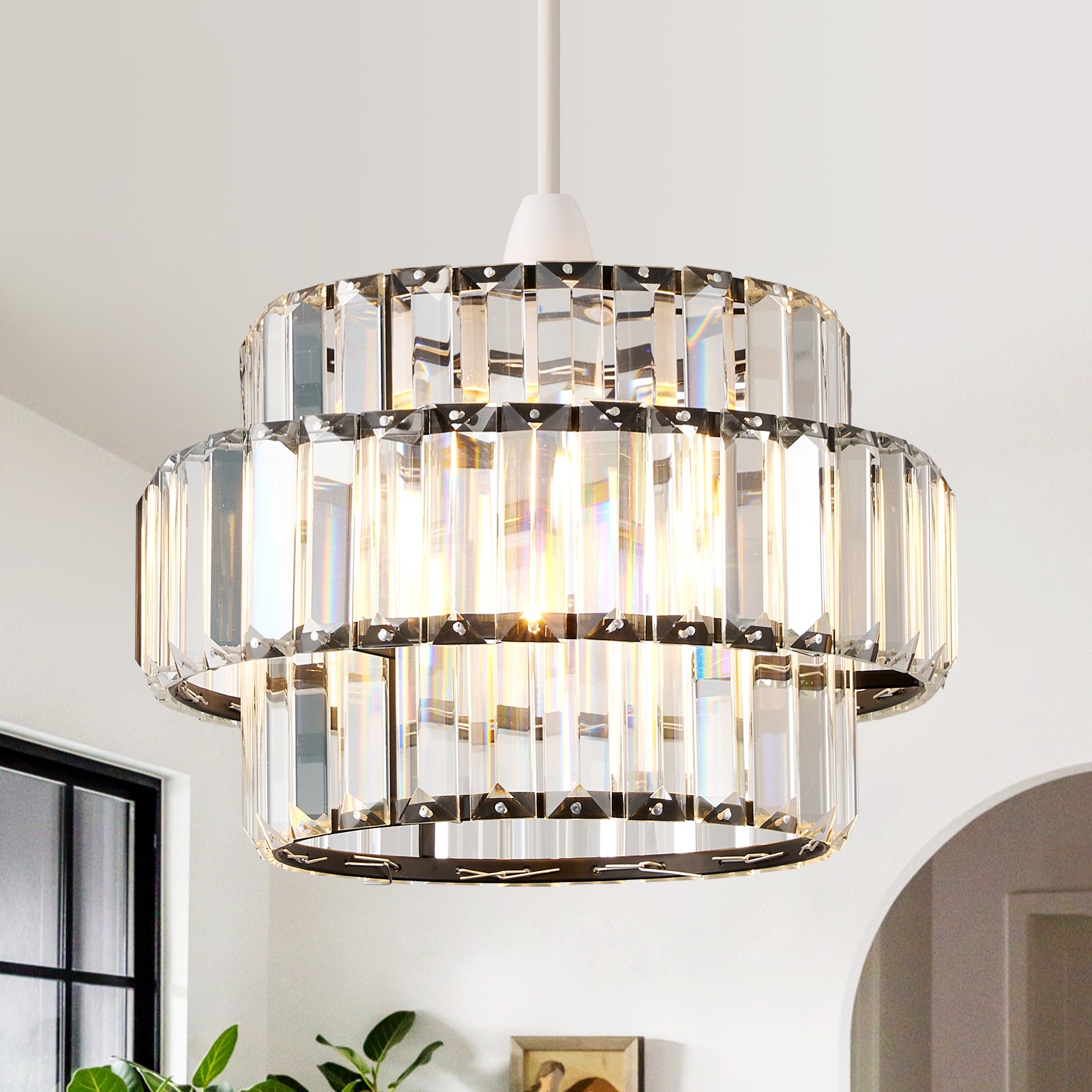 HARPER LIVING Easy Fit Pendant Shade, Matt Black Ceiling Light Shade with Diameter 27cm - Modern Lamp Shades