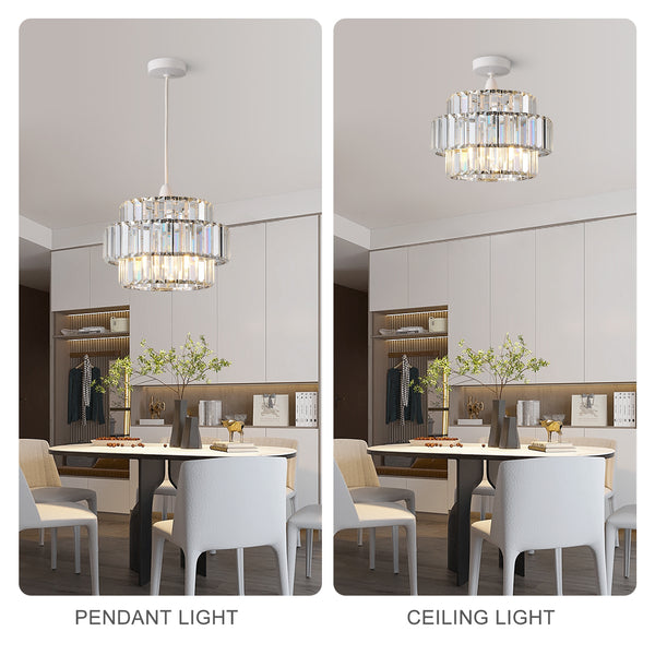 HARPER LIVING Easy Fit Pendant Shade, Chrome Ceiling Light Shade with Diameter 27cm - Modern Lamp Shades