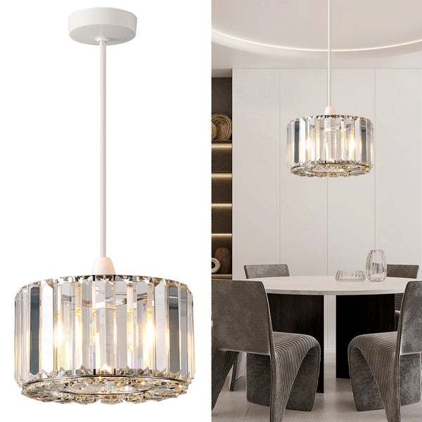 HARPER LIVING Easy Fit Pendant Shade, Chrome Ceiling Light Shade with Diameter 23cm - Modern Lampshade