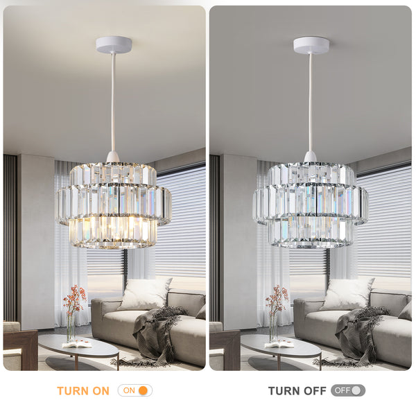 HARPER LIVING Easy Fit Pendant Shade, Chrome Ceiling Light Shade with Diameter 27cm - Modern Lamp Shades