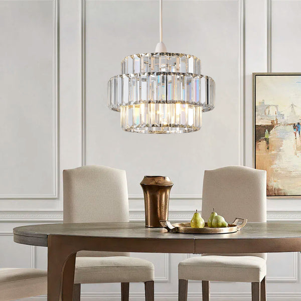 HARPER LIVING Easy Fit Pendant Shade, Chrome Ceiling Light Shade with Diameter 27cm - Modern Lamp Shades