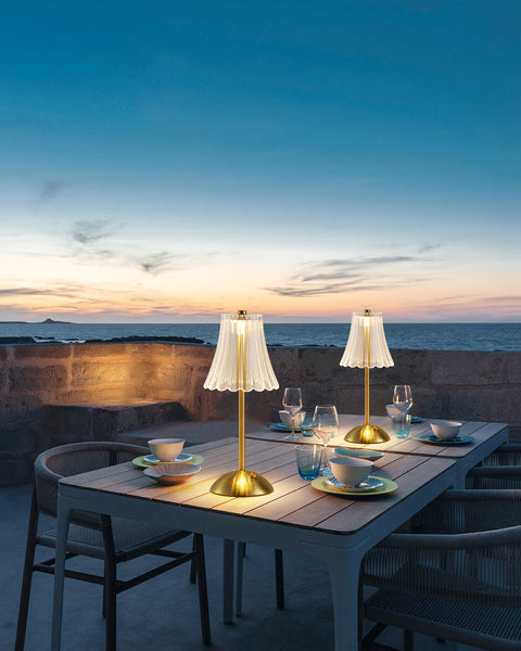 HARPER LIVING Rechargeable Table Lamp, Bedside Reading Light Polished Gold Finish, Cordless Touch Lamps, Bedroom, Living Room