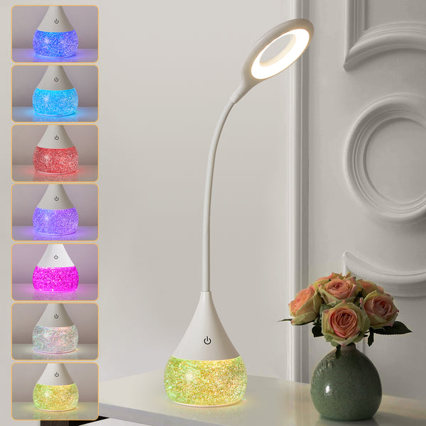 HARPER LIVING RGB Desk Lamp with Water Base & 7-Colour Changing, Touch Control Table Lamp, 3 Colour Temps & Dimmable