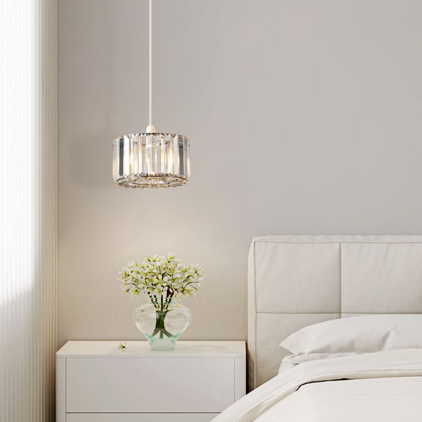 HARPER LIVING Easy Fit Pendant Shade, Chrome Ceiling Light Shade with Diameter 23cm - Modern Lampshade